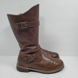 Patagonia Llama Women's Side Zip Brown Leather Boots T52358 US Size 8.5